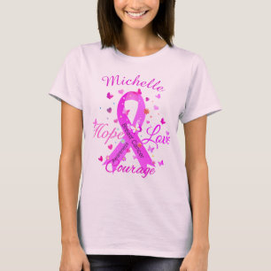 Camiseta Cáncer de Mama Esperanza Amor Coraje