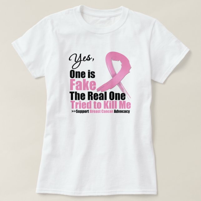 Camiseta Cáncer de mama falso (Diseño del anverso)