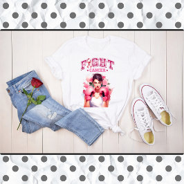 Camiseta Cáncer de Mama Floral Rosa y Bonito