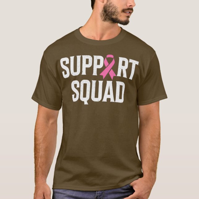 Camiseta Cáncer de Mama Guerrero Apoyo Escuadrón de Mama (Anverso)