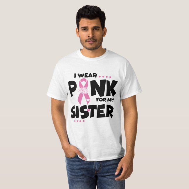 Camiseta Cáncer de Mama Hermano De Cinta Rosa (Anverso completo)