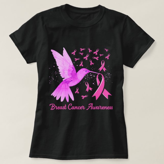Camiseta Cáncer De Mama Hummingbird Ca De Pechuga De Giraso (Diseño del anverso)