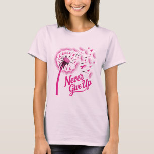 Camiseta Cáncer de Mama Lazo Rosa Diente de León Nunca te R