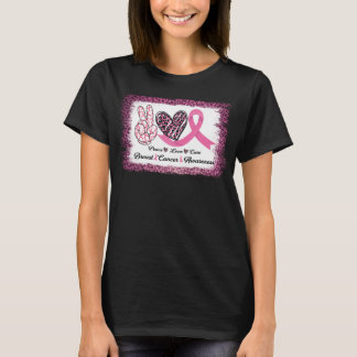 Camiseta ?Cáncer de mama leopardo paz esperanza sobrevivien