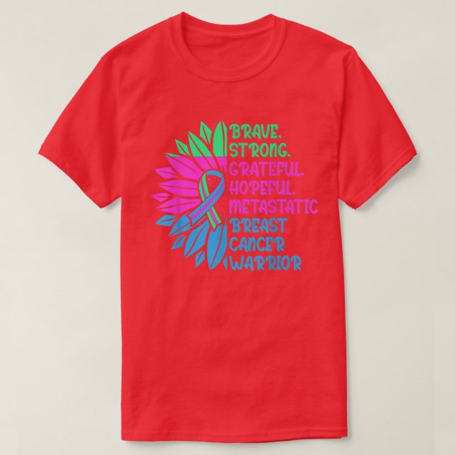 Camiseta Cáncer de Mama Metastásico Guerrero de Atención de (Diseño del anverso)