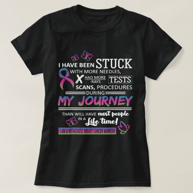 Camiseta Cáncer De Mama Mi Viaje Soy Un Mama Metastásico (Diseño del anverso)