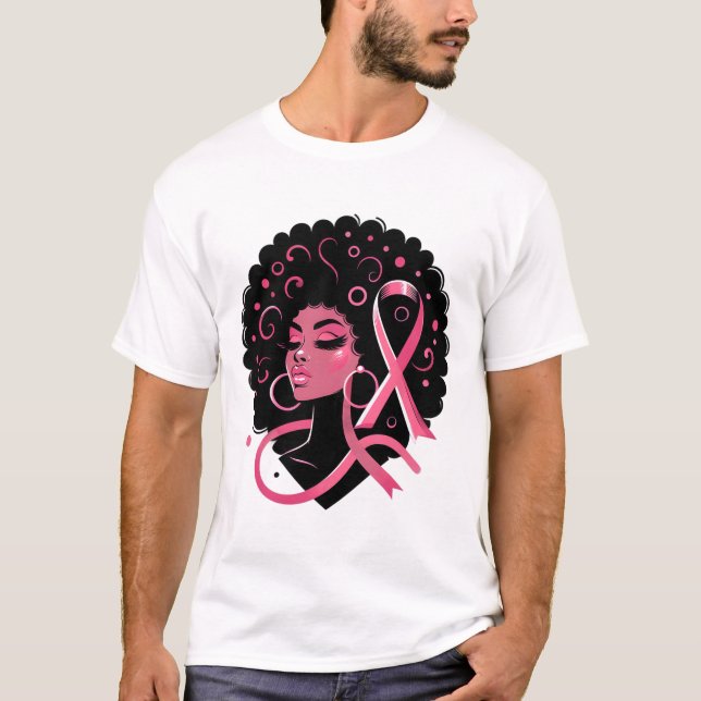 Camiseta Cáncer de mama Mujeres afroamericanas de raza negr (Anverso)