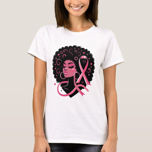 Camiseta Cáncer de mama Mujeres afroamericanas de raza negr (Anverso)