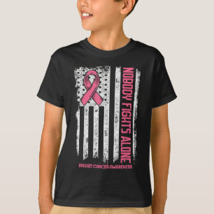 Camiseta Cáncer de Mama: Nadie lucha solo contra el cáncer 