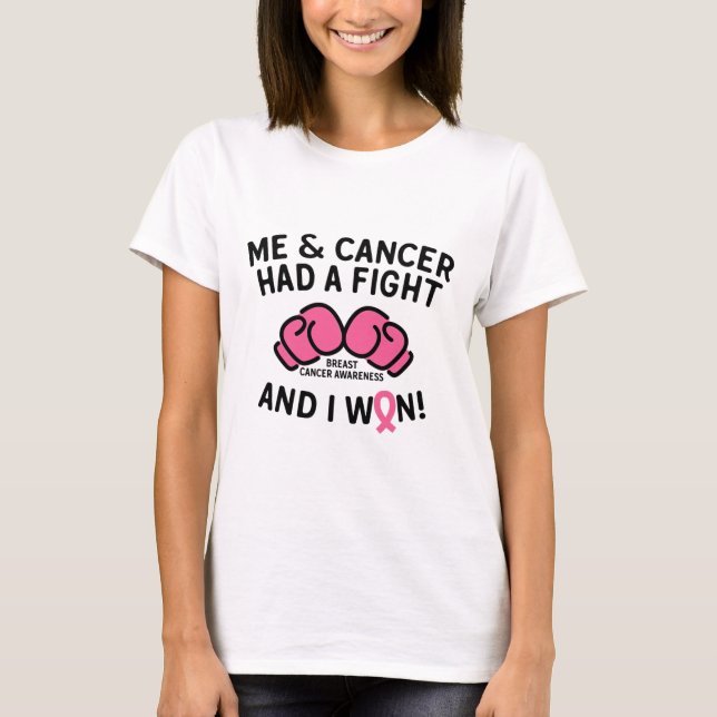 Camiseta Cáncer de mama Obtuve Apoyo a Sobreviviente de Cán (Anverso)