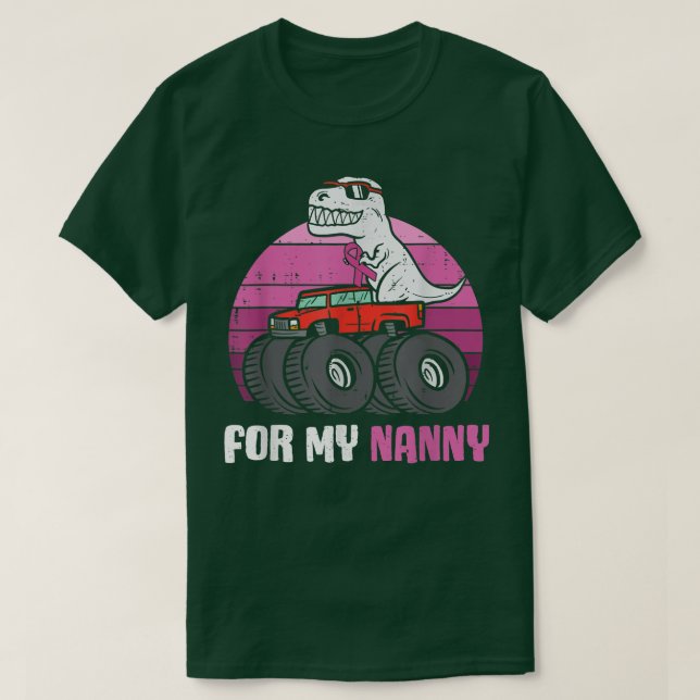 Camiseta Cáncer de mama para mi nana de origen TRex Dinosau (Diseño del anverso)