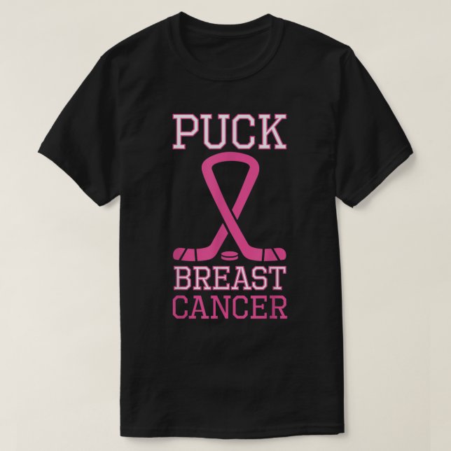 Camiseta Cáncer de Mama Pink Ribbon Hockey sobre Hielo C (Diseño del anverso)