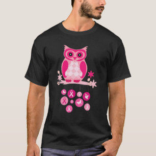 Camiseta Cáncer de Mama Pink Ribbon Owl Breast Cancer Aware