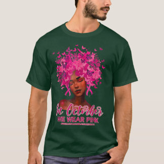 Camiseta Cáncer De Mama Reina Negra En Octubre Usamos Rosa
