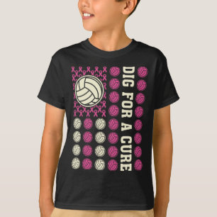 Camiseta Cáncer De Mama Rosa De Voleibol De Cure