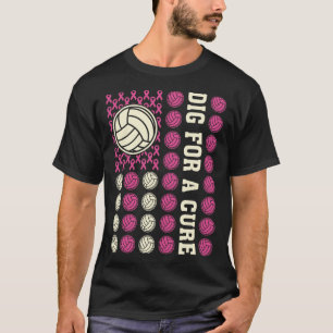 Camiseta Cáncer De Mama Rosa De Voleibol De Cure
