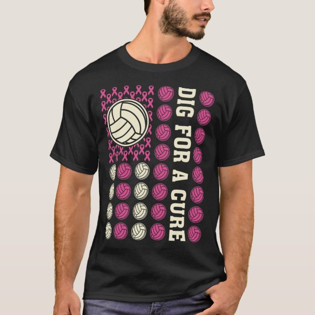 Camiseta Cáncer De Mama Rosa De Voleibol De Cure (Anverso)