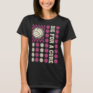 Camiseta Cáncer De Mama Rosa De Voleibol De Cure