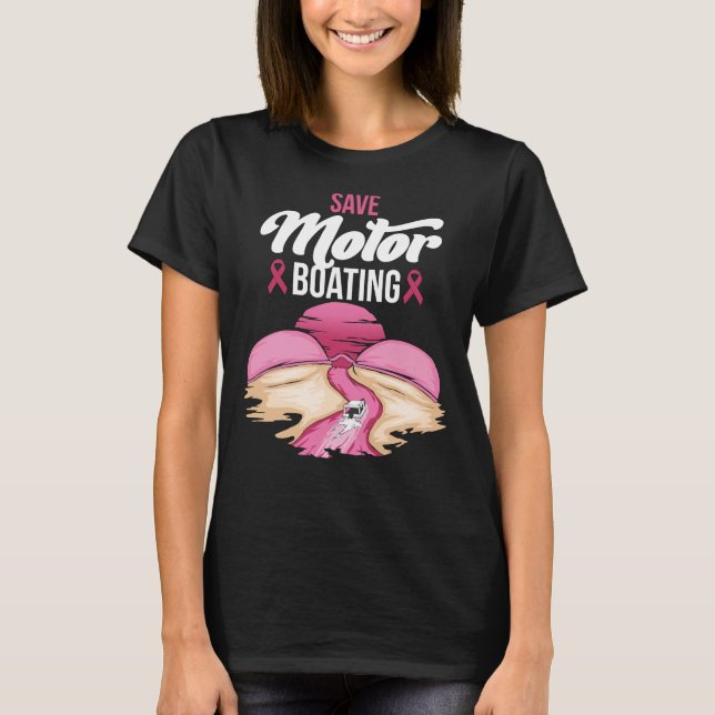 Camiseta Cáncer de Mama Salvar la Motocicleta Divertida Mam (Anverso)