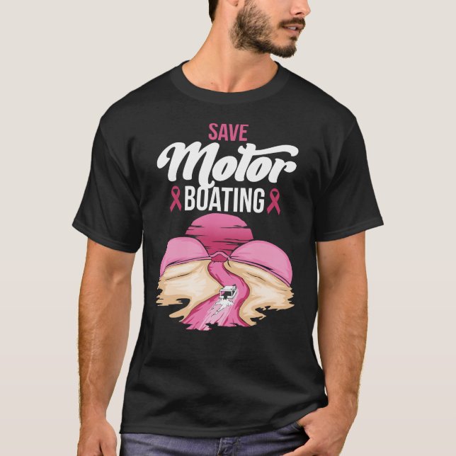 Camiseta Cáncer de Mama Salvar la Motocicleta Divertida Mam (Anverso)