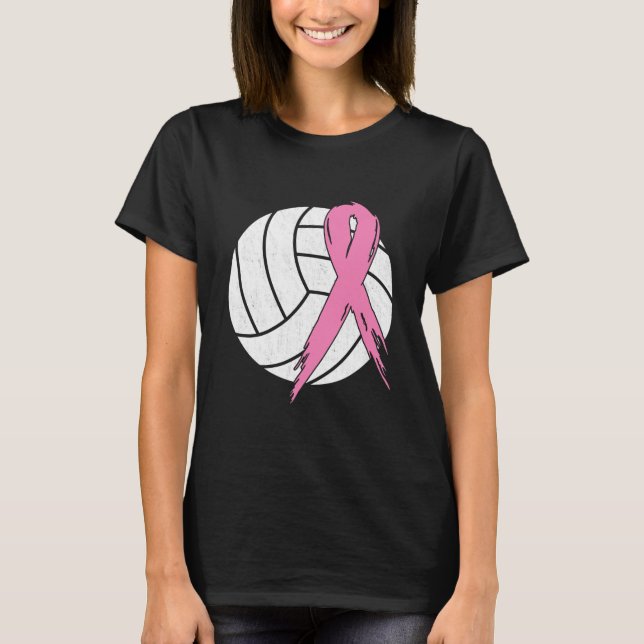 Camiseta Cáncer de Mama Sensibilización sobre el voleibol r (Anverso)