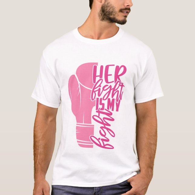 Camiseta Cáncer de Mama Su Lucha Es Mi Pelea Cinta Rosa (Anverso)