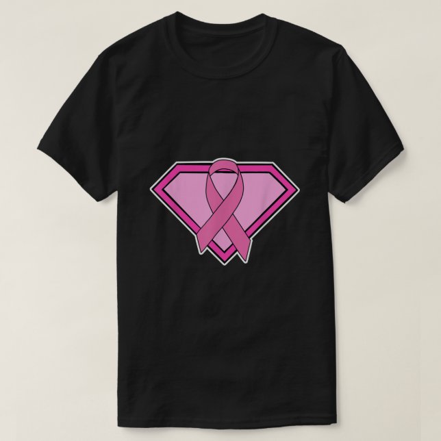 Camiseta Cáncer de Mama Super Hero T Shirt1936 (Diseño del anverso)