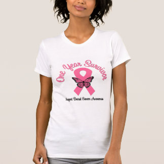 Camiseta Cáncer de mama Superviviente de 1 año