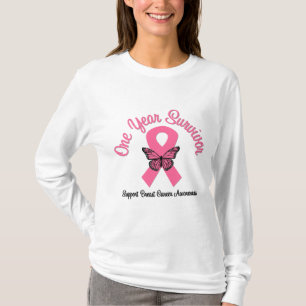 Camiseta Cáncer de mama Superviviente de 1 año