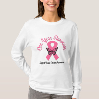 Camiseta Cáncer de mama Superviviente de 1 año