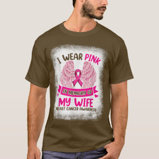 Camiseta Cáncer De Mama, Uso Rosa En Memoria De Mi Esposa W