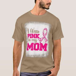 Camiseta Cáncer De Mama, Uso Rosa Para Mi Mamá Cinta Rosa