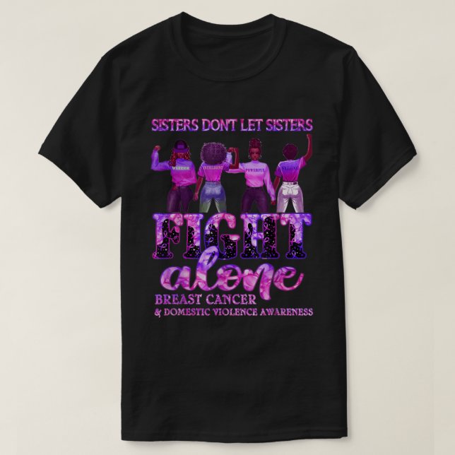 Camiseta Cáncer de Mama Violencia Doméstica Hermanas de Con (Diseño del anverso)