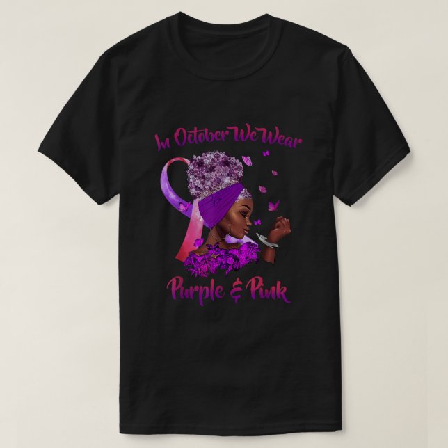 Camiseta Cáncer de Mama y Conciencia sobre la Violencia Dom (Diseño del anverso)