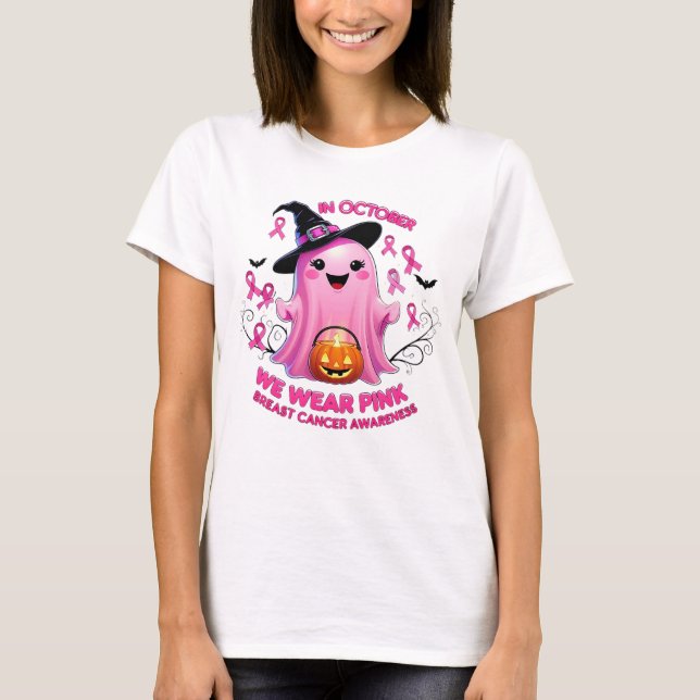 Camiseta Cáncer de mama y Halloween: Cinta de fantasía (Anverso)