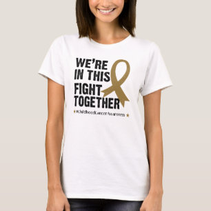 Camiseta Cáncer De Niños De Cinta Dorada Juntos