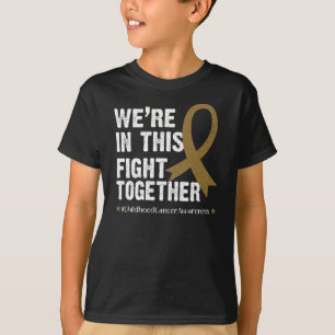 Camiseta Cáncer De Niños De Cinta Dorada Juntos
