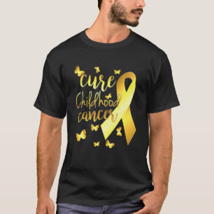 Camiseta Cáncer de niños de cura con mujeres de lazo de oro