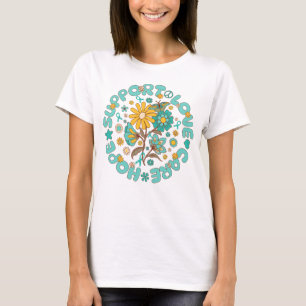 Camiseta cáncer de ovario apoyo esperanza amor cuidado