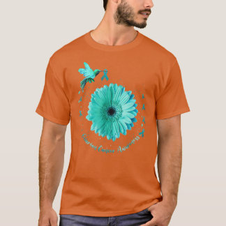 Camiseta Cáncer de ovario de Cinta Verde azulada de Cinta d