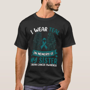 Camiseta Cáncer De Ovario Que Uso Verde azulado En Memoria
