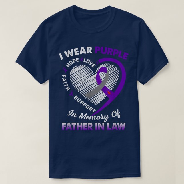 Camiseta Cáncer De Pancreatia Que Yo Velo Morado En Memoria (Diseño del anverso)
