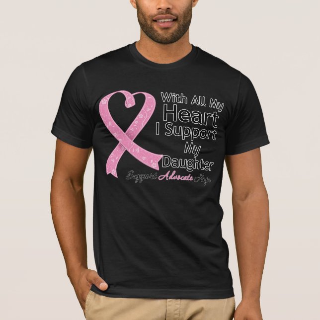 Camiseta Cáncer de pecho apoyo a mi hija (Anverso)