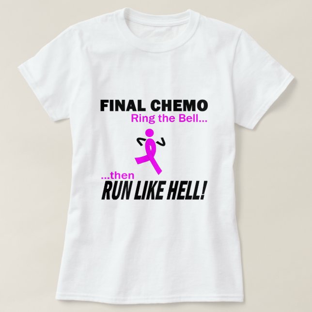 Camiseta Cáncer de pecho - Chemo final corre mucho (Diseño del anverso)