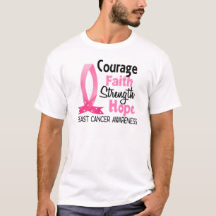 Camiseta Cáncer de pecho de la esperanza de la fuerza de l