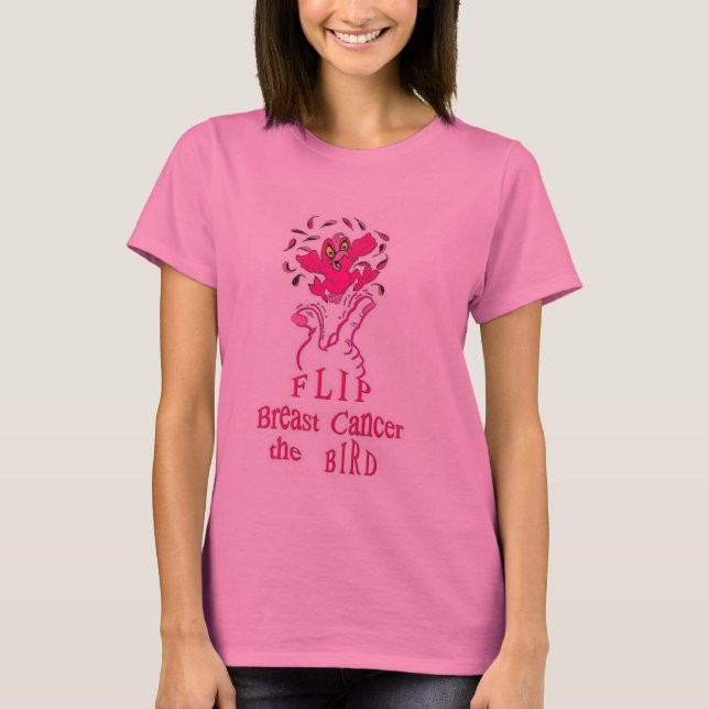 Camiseta Cáncer de pecho del tirón el pájaro (Anverso)