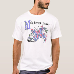 Camiseta Cáncer de pecho del varón de la mariposa 2 del