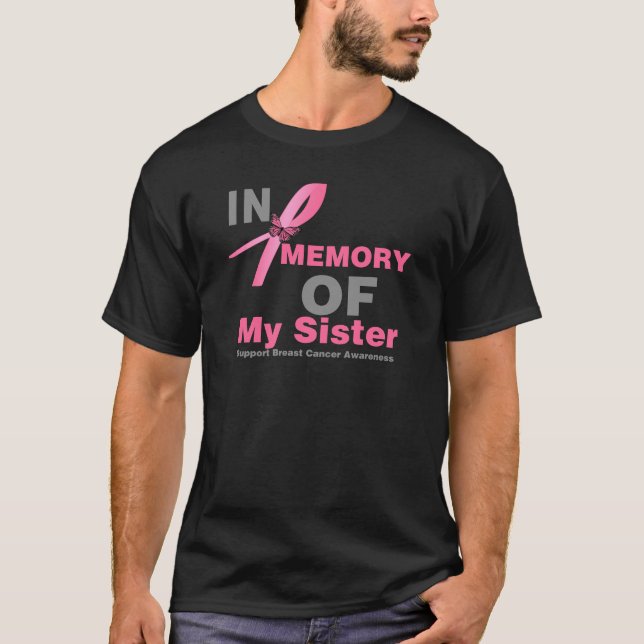 Camiseta Cáncer de pecho en memoria de mi hermana (Anverso)