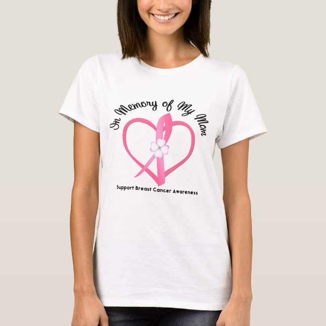 Camiseta Cáncer de pecho en memoria de mi mamá (Anverso)