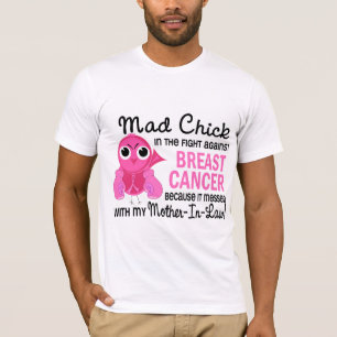 Camiseta Cáncer de pecho enojado de la suegra del polluelo